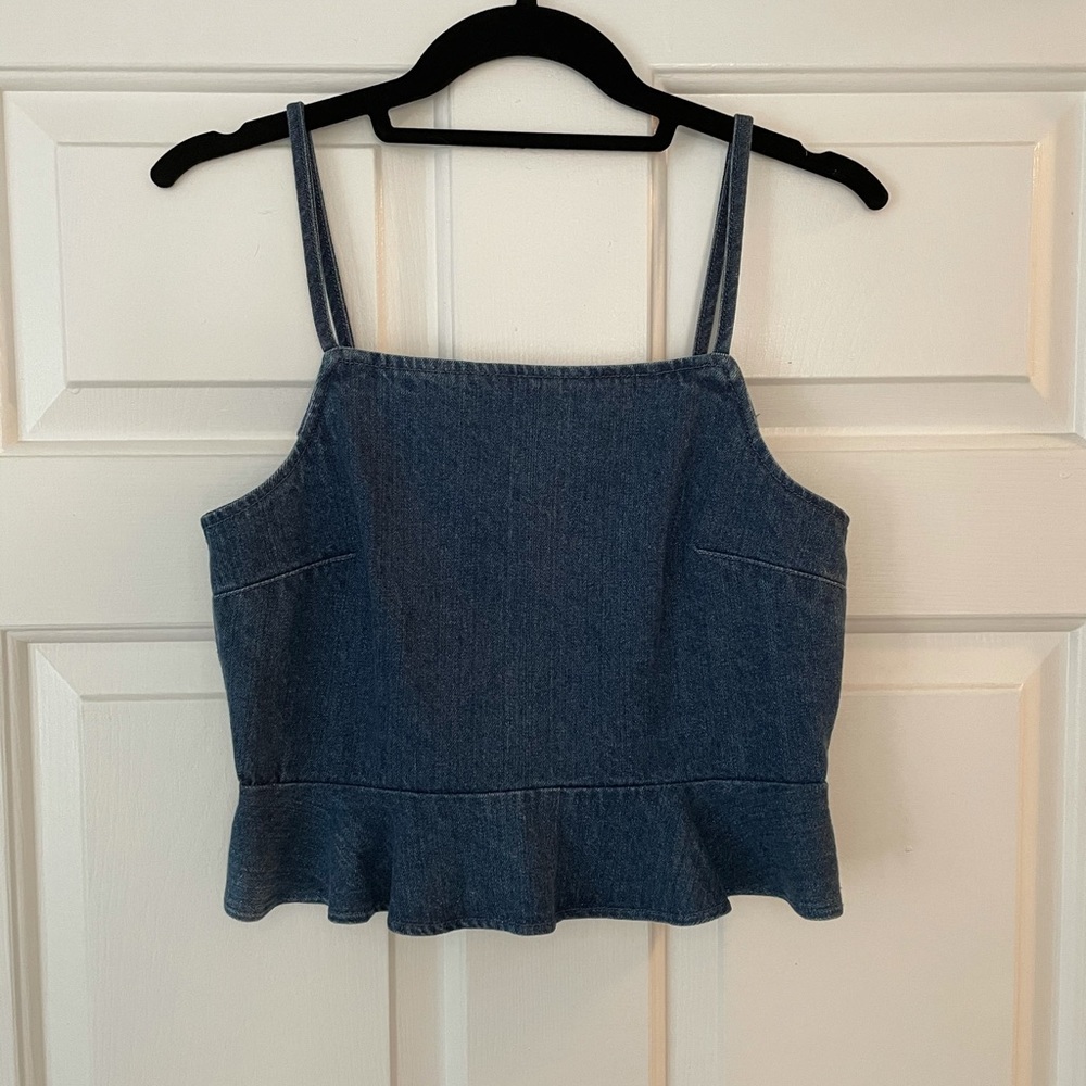 Size S American Eagle Peplum Tank Top in Jean